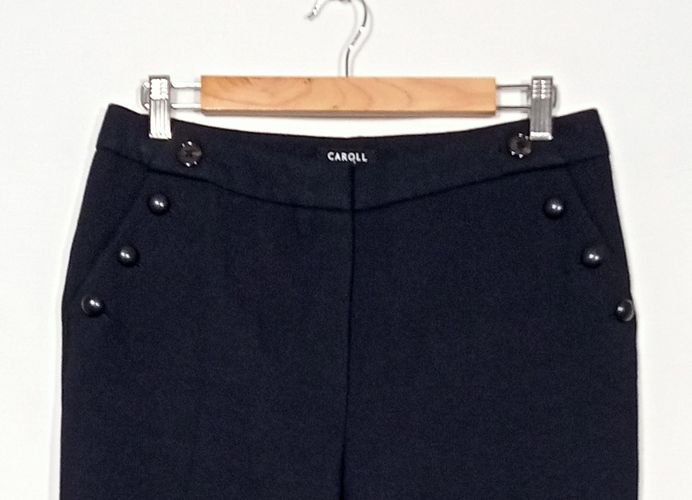 Caroll- Pantalon marine - 38 - caroll paris - Modalova