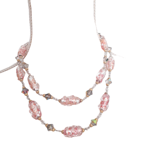 Collier aux perles roses lumineuses - Label Emmaus - Modalova