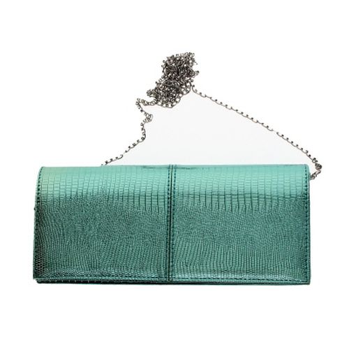 Pochette bandoulire bleue - mtallis et imprim - 24x10 cm - Label Emmaus - Modalova