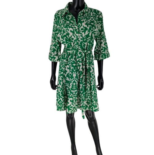 Robe GOA T.L Manche courte boutonnée cintrée pui évasée avec ceinture - Label Emmaus - Modalova