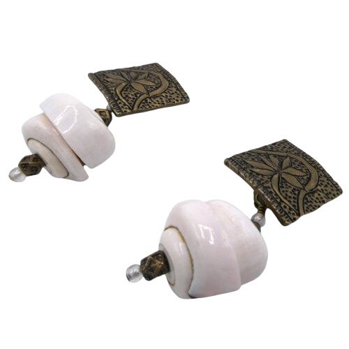 Boucles d'oreilles Clips en forme de coquillage vintage - Label Emmaus - Modalova