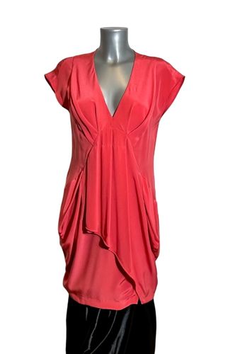 Robe soie T42 framboise- dcollet V - miu miu - Modalova