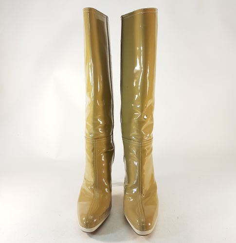 Bottes en cuir vernis - miu miu 36 - miu miu - Modalova