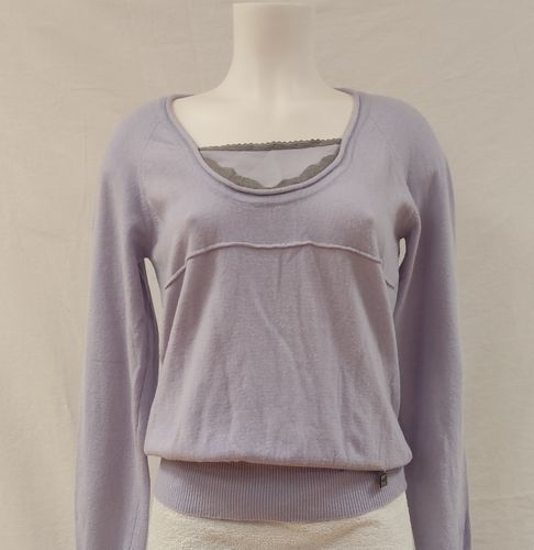 Pull/Top fin mauve/lilas – Effet superposition avec dentelle – Taille 2 - Liu Jo - Modalova
