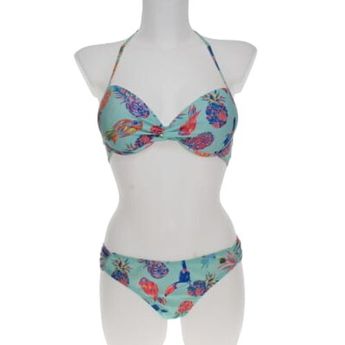 Maillot de bain 2 pices turquoise imprim - LONBOARD - Taille 40 - Label Emmaus - Modalova