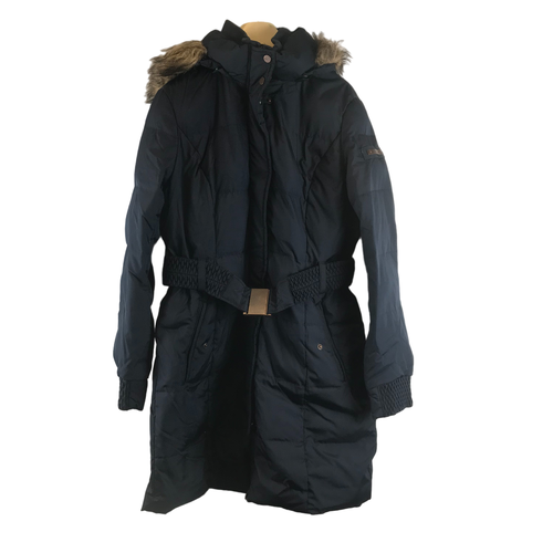 Manteau  capuche en fausse fourrure bleu marine - 42 - esprit - Modalova