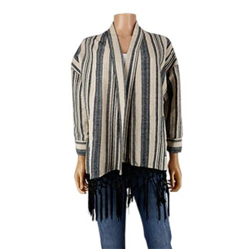 Gilet beige et noir  rayures - taille M - zara basic - Modalova