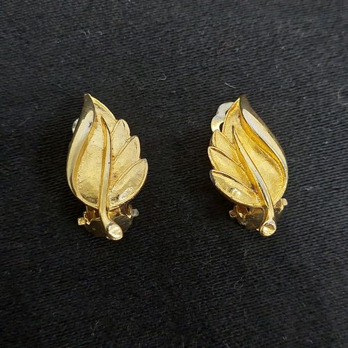 Boucles d'oreilles  pinces- feuille - alliage - fantaisie - Label Emmaus - Modalova