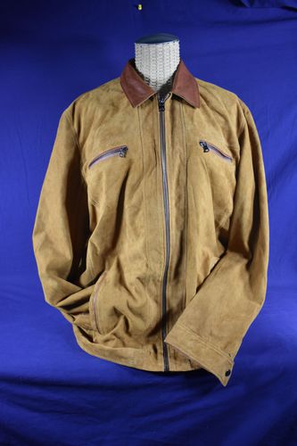 Veste en peau avec col en cuir "taille L" - Label Emmaus - Modalova