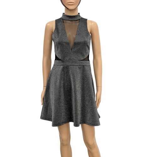 Neuf avec tiquette Robe soire T 38 lam argent - new look - Modalova