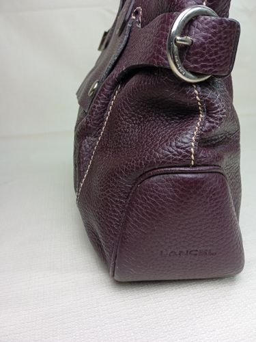 Sac  main Lancel en cuir grain, aubergine - Label Emmaus - Modalova