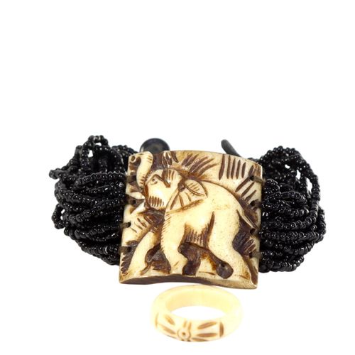 Bracelet os et perles avec bague - Label Emmaus - Modalova