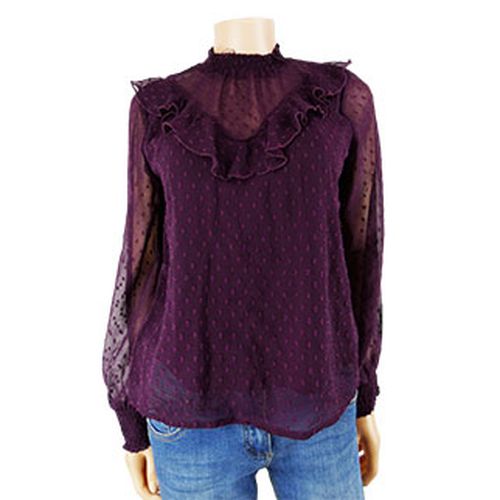 Blouse violette imprime manches longues - 38 - Label Emmaus - Modalova