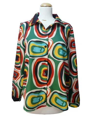 HF269 - Chemise  motifs gomtrique - Taille L ( 40/42) - shein - Modalova