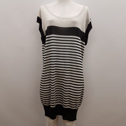 Robe raye et blanc argent - Taille XL - jacqueline riu - Modalova