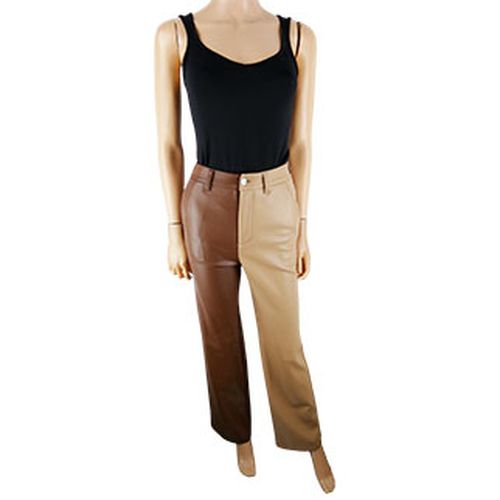 Pantalon bicolores simili-cuir - et beige - 32 - don't call me jennyfer - Modalova