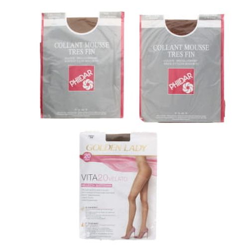 Lot de 3 paires de collants mousse - 2 couleur biche et 1 daim - Taille M - golden lady - Modalova