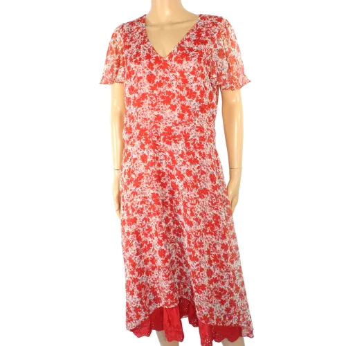 Robe Longue Fleuris & Blanc Taille Estime M - etam - Modalova