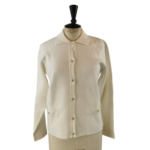 Gilet vintage boutonné – – Taille M (estimée) – Écru - Label Emmaus - Modalova