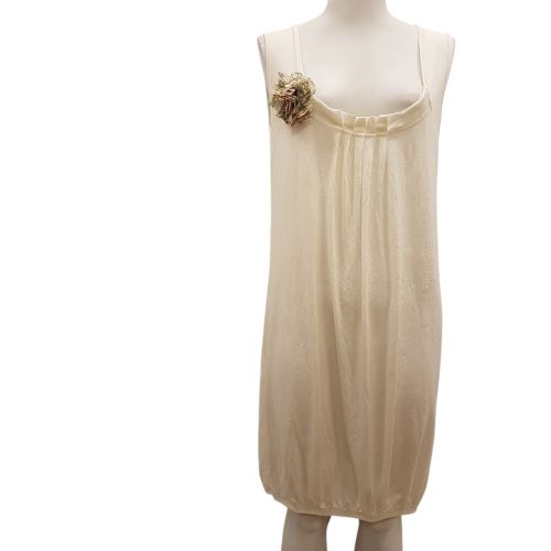 Robe blanche avec broche fleur multicolore - Taille 44 estimée - DPM - Modalova