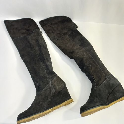 Bottes compenses en velours de cuir 'Moira' - pointure 36 - castaner - Modalova