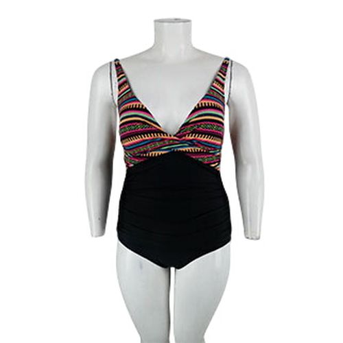 Maillot de bain noir imprimé 1 pièce - Taille L - Label Emmaus - Modalova