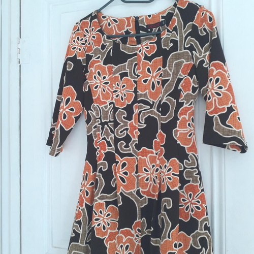 Robe fleurie orange - Denche - 40 - Label Emmaus - Modalova