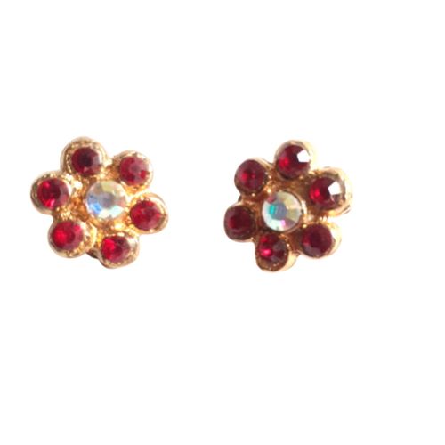 Boucles aux fleurs rouges - Label Emmaus - Modalova