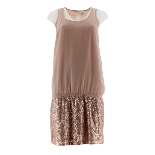 Robe beige sans manches  paillettes - Taille 40 - la redoute - Modalova