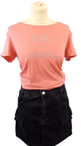 T-shirt corail inscription devant argenter " " Taille M - Cache Cache - Modalova