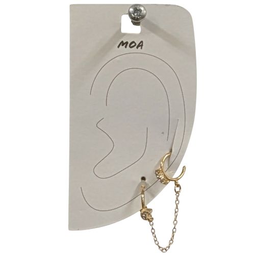 Set de 2 Boucles d'oreilles neuves en mtal et " croissants de Lune " strass - moa - Modalova