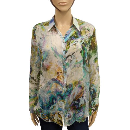 Chemise T 40 chemisier en voile de soie imprim floral - sommermann - Modalova