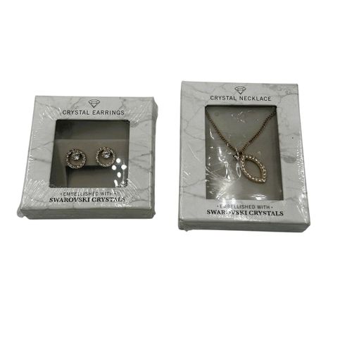 Ensemble collier + boucles d'oreilles cristaux Swarovski - Label Emmaus - Modalova