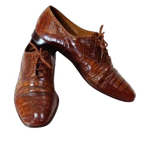 Derbies cuir estim crocodile - Giorgio Armani - Pointure 38,5 - giogio armani - Modalova