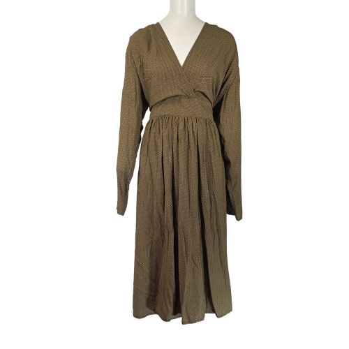 Robe longue Quintessence marron cache-cœur viscose taille 2XL A3670 - Label Emmaus - Modalova
