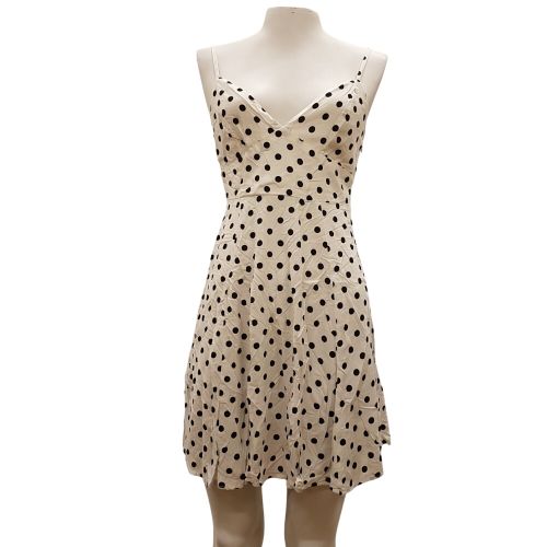 Robe blanche à bretelles à pois noirs - Taille 38 - Cache Cache - Modalova