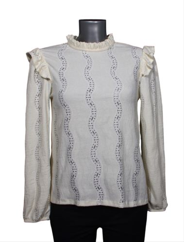 Blouse - 36 - cru brode, volants, col haut - promod - Modalova