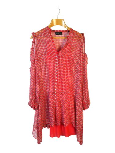 Sport top longue semi transparent manches longues coupe volants  motif fleuri - Taille S/1/36 - The Kooples - Modalova