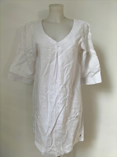 Robe blanche 100% lin - T. 36 - diplodocus - Modalova