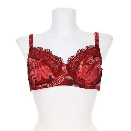 Soutien gorge rose imprim floral et dentelle avec armatures - Taille 95 D - Label Emmaus - Modalova