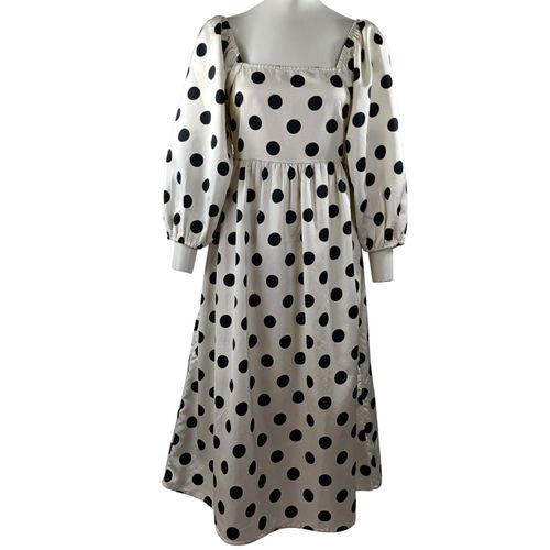 Robe longue blanche  pois noirs - Taille S - vero moda - Modalova