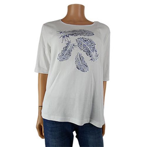 T-shirt imprimes plumes bleues avec strass-- - Taille 3 - zamba - Modalova