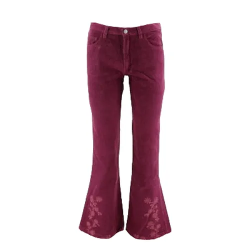 Pantalon en velours ctel avec fleurs brodes - taille 38 - naf naf - Modalova