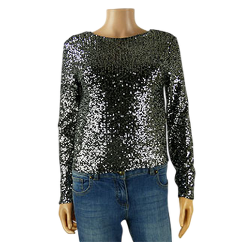 T-shirt court avec des paillettes grises - taille XS - kiabi - Modalova