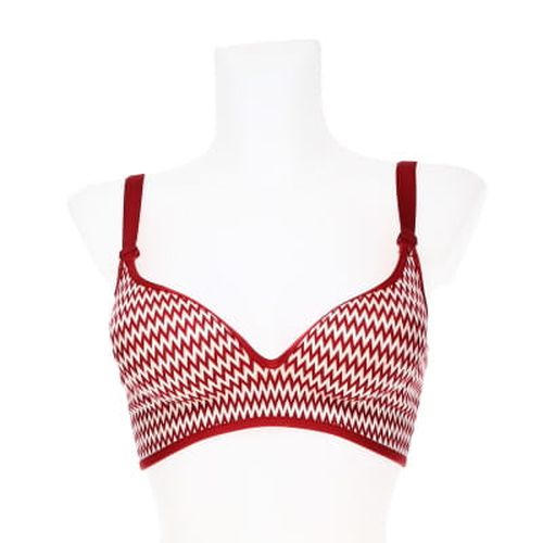 Soutien gorge taille 75B, couleur bordeaux et blanc sans armatures - Label Emmaus - Modalova