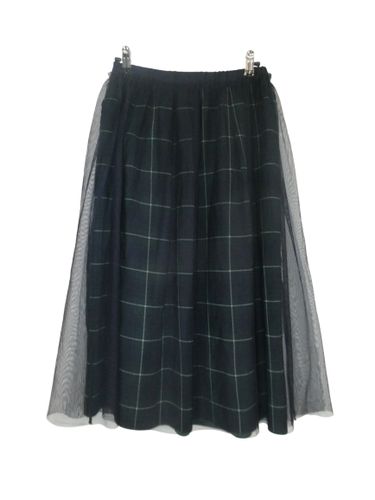 Jupe mi-longue coupe tailleur en mesh motif tartan - Taille S - anyfam - Modalova