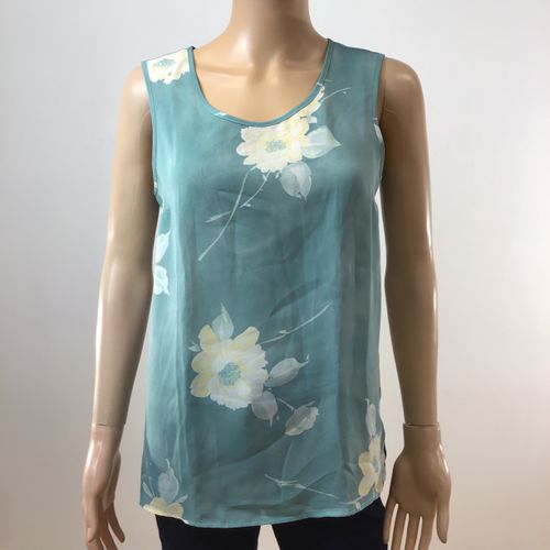 T-shirt bleu  motif fleuri - Taille 38 - un jour ailleurs - Modalova