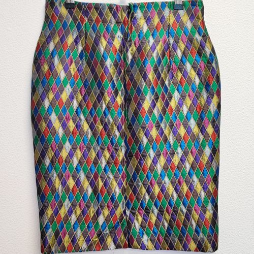  COUTURE - Jupe Droite Soie motifs Arlequin - 38 - gianni versace - Modalova
