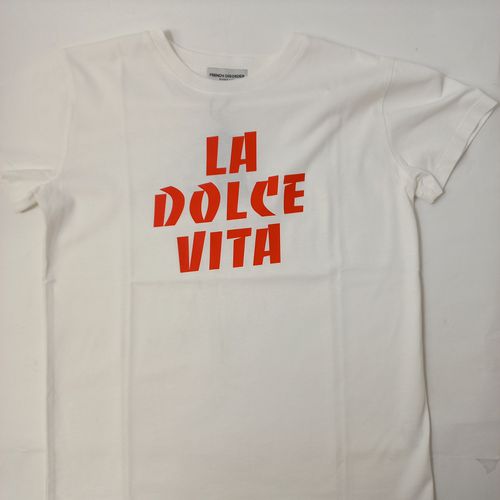 T SHIRT LA DOLCE VITA ENFANT COULEUR BLANCHE TAILLE 11ANS ET 12 ANS FRENCH DISORDERS BORDEAUX - Label Emmaus - Modalova