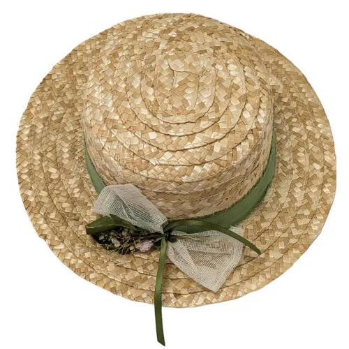 Chapeau de paille Canotier fleuri 56 cm - non prcis - Modalova